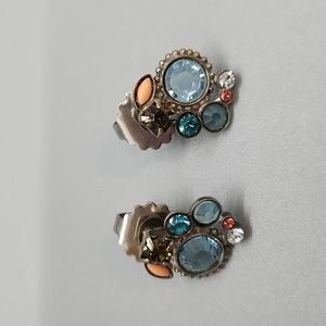 Sorrelli antique silver tone multi color crystal earings